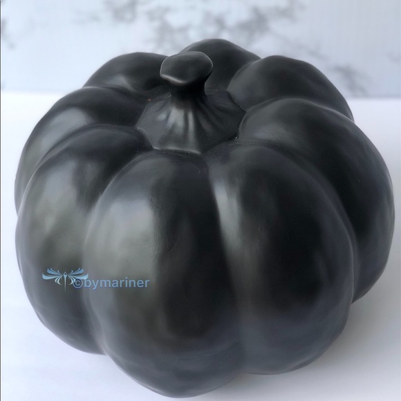🎃 Rae Dunn Spooky Pumpkin Matte Black Largest - Picture 3 of 6